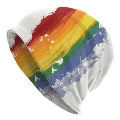 (Pipot-12) Faux Glitter Rainbow Pride Flag Pipot Lippikset Miehet Naiset Katuasut Talvi Lämmin Neulehattu Aikuisten LGBT Homo Lesbo Lippalakit hinta ja tiedot | Naisten päähineet | hobbyhall.fi