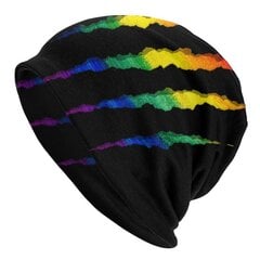 (Pipot-7) Faux Glitter Rainbow Pride Flag Pipot Lippikset Miehet Naiset Katuasut Talvi Lämmin Neulehattu Aikuisten LGBT Homo Lesbo Lippalakit hinta ja tiedot | Naisten päähineet | hobbyhall.fi