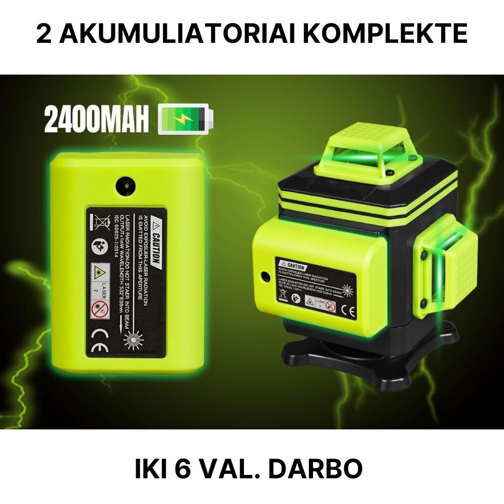 Linjalaser Niveline 4D -paketti kolmijalalla hinta ja tiedot | Käsityökalut | hobbyhall.fi