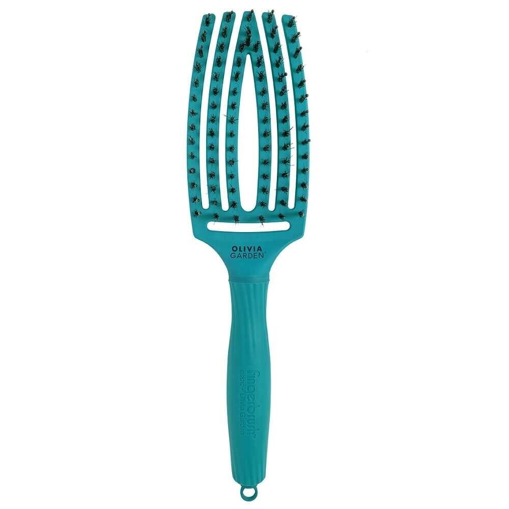 Hiusharja kuivaukseen Olivia Garden Fingerbrush Blue Lagoon Medium hinta ja tiedot | Hiusharjat, kammat ja sakset | hobbyhall.fi