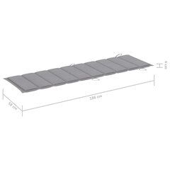 Solariumpatja, harmaa, 186x58x4cm hinta ja tiedot | Istuintyynyt, pehmusteet ja päälliset | hobbyhall.fi