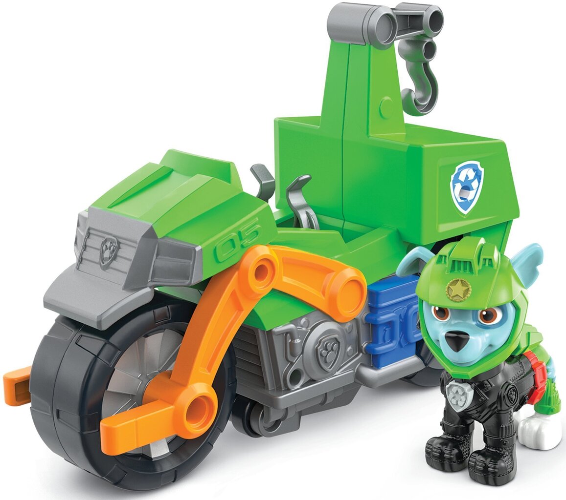 Figuuri ja moottoripyörä Paw Patrol Rocky hinta ja tiedot | Poikien lelut | hobbyhall.fi