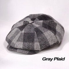 (-Harmaa Plaid)Villa Newsboy Caps Miehet Naiset Vintage Tweed Kahdeksankulmaiset lippalakit Brittiläinen mies Ruudullinen tilkkubarettihattu Litteä Ivy Cabbie Cap hinta ja tiedot | Naisten päähineet | hobbyhall.fi