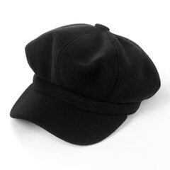 (-Musta)Loose Cloud Top Kahdeksankulmainen baskerihatut Villasekoitetut sanomalehtihatut naiset Cool Street Lim Cap Outdoor Talvi Syksy Baretit Lippalakit Tyttö hinta ja tiedot | Naisten päähineet | hobbyhall.fi