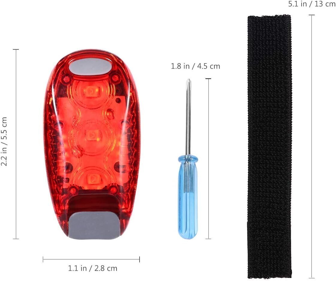 2 parin turva-LED-valo juoksijoille Pyöräille Veneille Näkyvyys Clip Light juoksukävelylenkille (sininen+punainen) hinta ja tiedot | Polkupyörän valot ja heijastimet | hobbyhall.fi