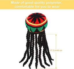 3 Pack Rasta hattu mustilla rastatukkaperuukkeilla Rasta peruukkihattu asusteena hinta ja tiedot | Naisten päähineet | hobbyhall.fi