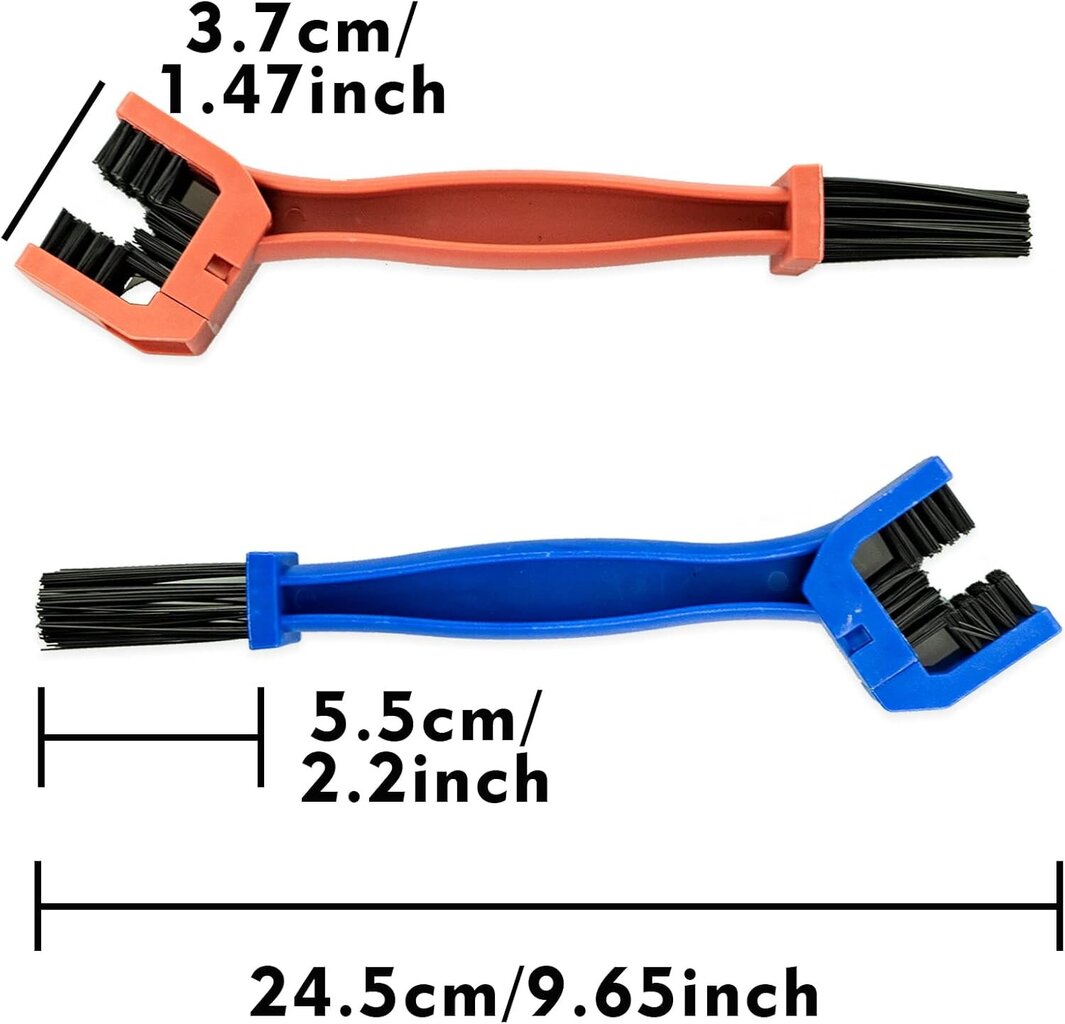 Pyörän ketjuharja, ketjunpuhdistusharja moottoripyörän ketjunpuhdistusaine puhdistusharja pyörän jarrun lianpoistotyökalu sininen+punainen, 2kpl hinta ja tiedot | Muut huonekalutarvikkeet | hobbyhall.fi