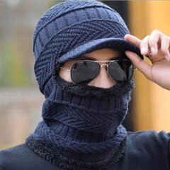 (-laivasto)Neulottu Visiiri Talvihattu Paksu Lämmin Korvasuojus Skullies Pipot miehille Naisille Villa Huivi Lippalakit Pyöräily Ski Mask Balaclava Bonnet hinta ja tiedot | Naisten päähineet | hobbyhall.fi