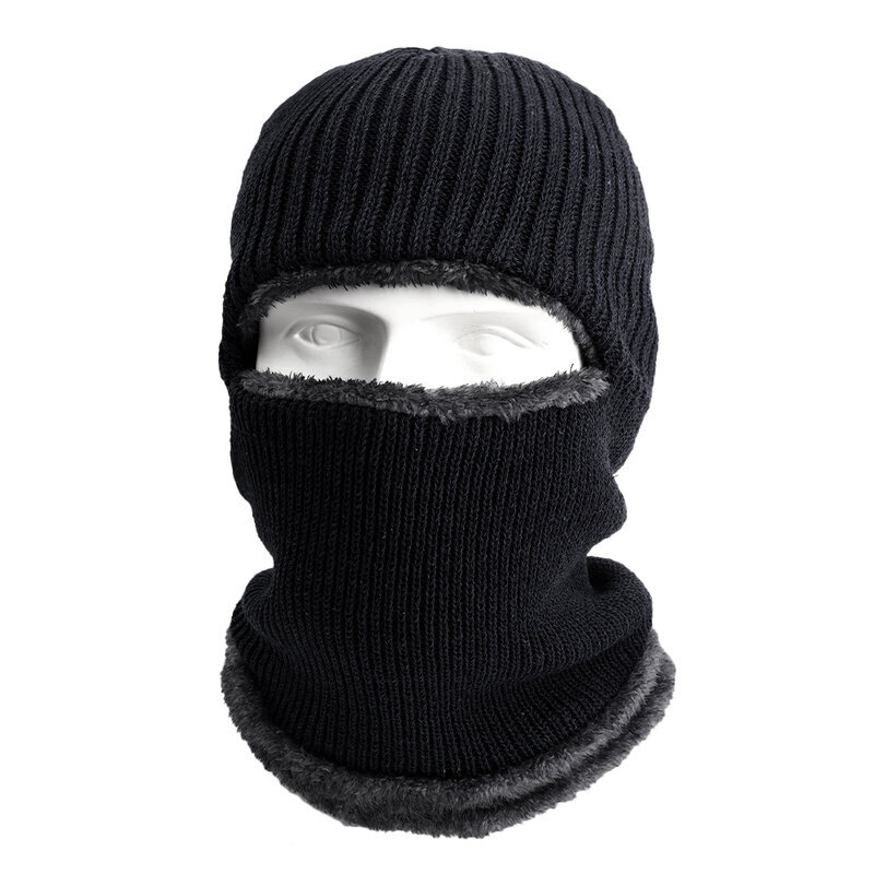 (56-60cm-musta) Talvi Balaclava Cap Outdoor Tuulenpitävä Lämpimät Pipot Hatut Coral Fleece Paksu koko kasvopeite Päähineet Neulottu hattu Miesten Naisten Maskit hinta ja tiedot | Naisten päähineet | hobbyhall.fi