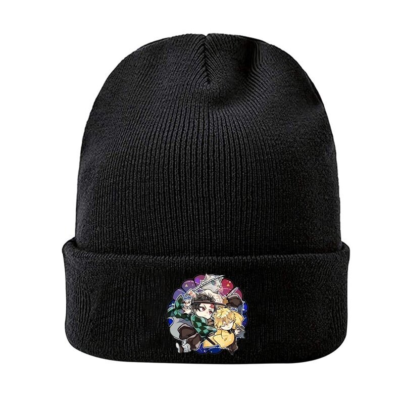 (-HT9666BK)Syksyn talvi Demon Slayer Tulosta Hatut Unisex Pipo Neulottu Hattu Lämmin Akryyli Lippalakit Uusi Muoti Hip Hop Koneppu hinta ja tiedot | Naisten päähineet | hobbyhall.fi