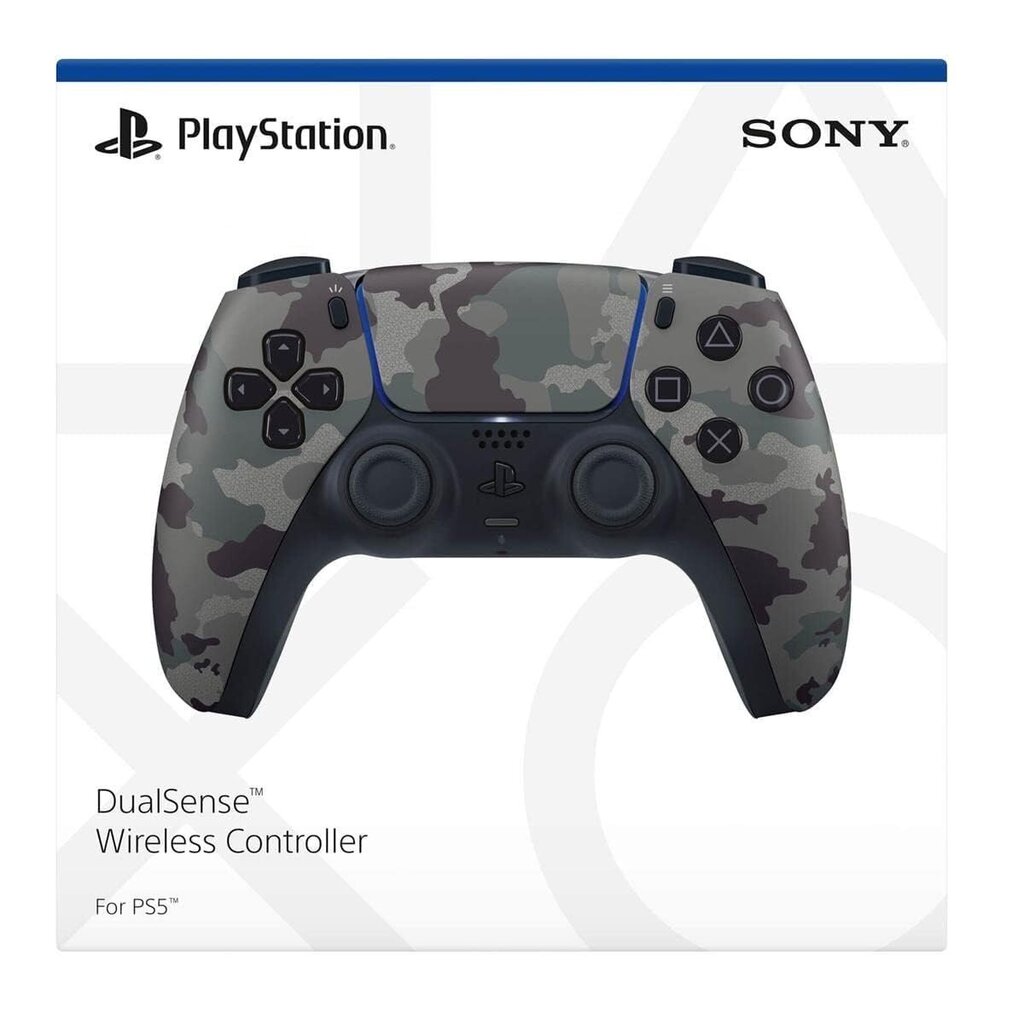 PlayStation 5 DualSense langaton ohjain - Harmaa naamiointi hinta ja tiedot | Jalkapallovaatteet ja -varusteet | hobbyhall.fi