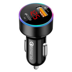 1kpl PD20W+qc3.0 Quick Charge USB Socket Autolaturi musta hinta ja tiedot | Paristolaturit | hobbyhall.fi