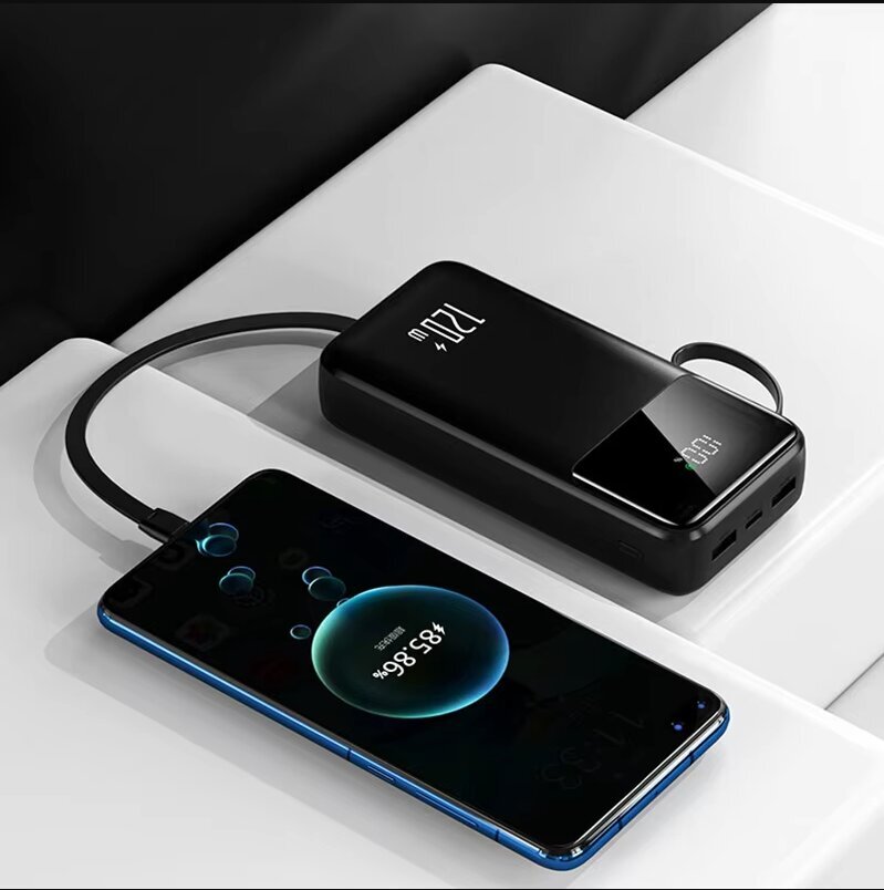 Xiaomi 100000mAh Power Bank 120W Super nopea lataus Sisäänrakennettu neljä johtoa Ultrasuuri kapasiteetti PowerBank Digital Display akku hinta ja tiedot | Puhelimen laturit | hobbyhall.fi