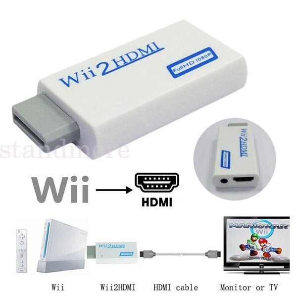 Nintendo Wii-HDMI-sovitin 1080p Full-HD hinta ja tiedot | Kaapelit ja adapterit | hobbyhall.fi