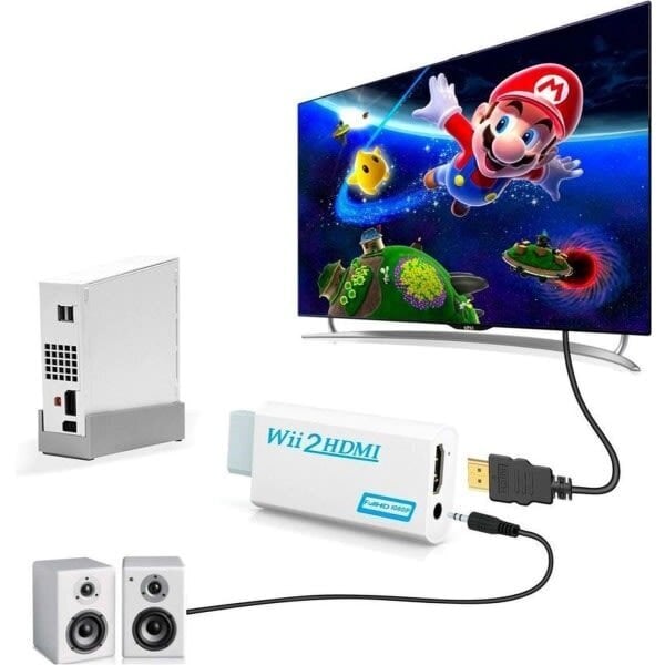 Nintendo Wii-HDMI-sovitin 1080p Full-HD hinta ja tiedot | Kaapelit ja adapterit | hobbyhall.fi