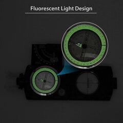 Ammattimainen sotilaallinen Lensatic Metal Sighting Compass Clinometer Vaellusleirintäalue hinta ja tiedot | Kompassit | hobbyhall.fi