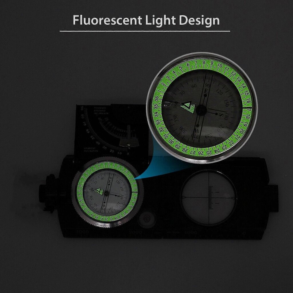 Ammattimainen sotilaallinen Lensatic Metal Sighting Compass Clinometer Vaellusleirintäalue hinta ja tiedot | Kompassit | hobbyhall.fi