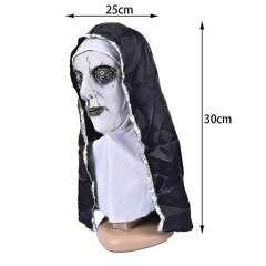 The Horror Scary Nun Latex Mask W / huivi Valak Cosplay Halloween-asuun hinta ja tiedot | Koristeet ja tarrat | hobbyhall.fi