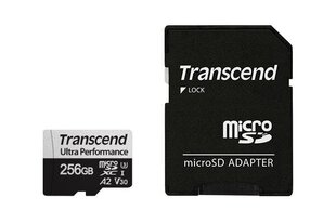 Micro SDXC -muistikortti + sovitin Transcend Ultra Performance 256GB, UHS-I, TS256GUSD340S hinta ja tiedot | Transcend Puhelimet, älylaitteet ja kamerat | hobbyhall.fi