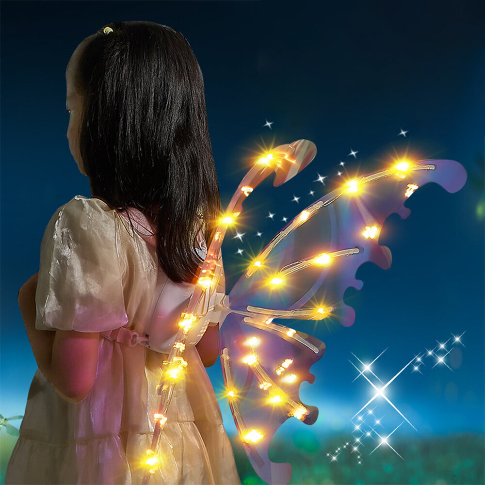 Electric LED Fairy perhonen siivet，keltainen hinta ja tiedot | Naamiaisasut | hobbyhall.fi