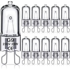 G9 halogeenivalot 28W, 230V, 10 kpl 28W hinta ja tiedot | Tuuletinvalaisimet | hobbyhall.fi