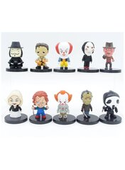 10 kpl Child's Play 5.5cm hahmo Chucky Saw kauhea nukke malli hauska figuuri Hallowmas kakku koristeet hinta ja tiedot | Pienoismallit | hobbyhall.fi