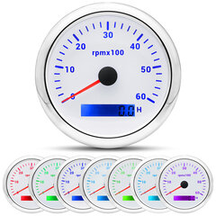 (6000 rpm-WS) 85 mm digitaalinen kierroslukumittari 3000/4000/6000/7000/8000 RPM 7 väriä taustavalaistu veneen kierroslukumittari LCD-näytöllä autoveneelle hinta ja tiedot | Moottorin varaosat | hobbyhall.fi