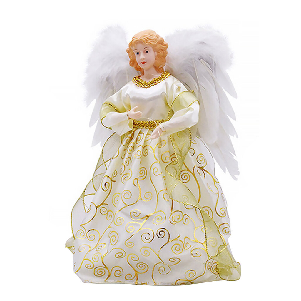 Golden Angel Christmas Angel Doll Tree Top Star Angel Wings Hehkuva joulukuusen yläosa koristeena riipus hinta ja tiedot | Joulukuuset ja kranssit | hobbyhall.fi