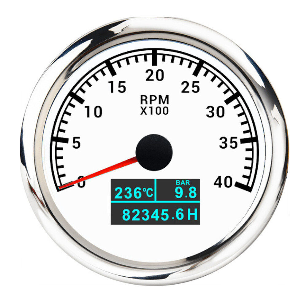 (WS 4000 RPM) 3 in 1 kierroslukumittari 85 mm:n mittarin punainen taustavalo veneeseen 3000-8000 rpm kierroslukumittarin veden lämpötila öljynpainemittarin anturi hinta ja tiedot | Moottorin varaosat | hobbyhall.fi