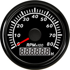 (8 KBN) 52 mm:n kierroslukumittarin kierroslukumittari 0–3 000 rpm 0–4 000 rpm 0–6 000 rpm 0–8 000 rpm punaisella taustavalolla 9–32 V moottoripyörävaunuille hinta ja tiedot | Moottorin varaosat | hobbyhall.fi