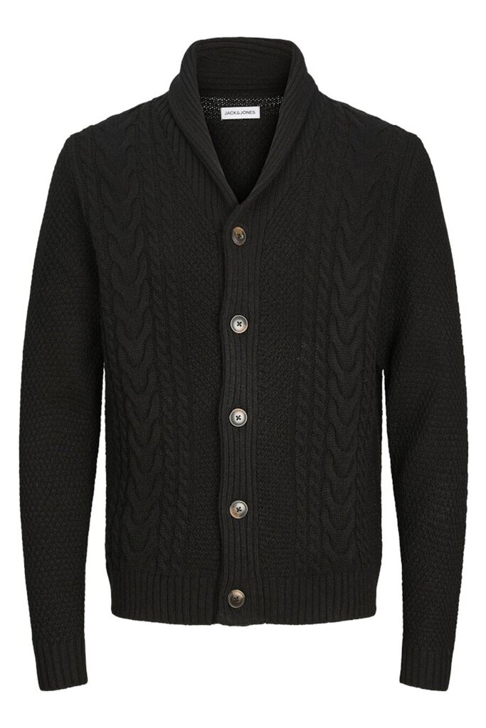 Neulepusero vetoketjulla Jack &amp; Jones 12258484BLACK-S hinta ja tiedot | Miesten neuleet ja villapaidat | hobbyhall.fi