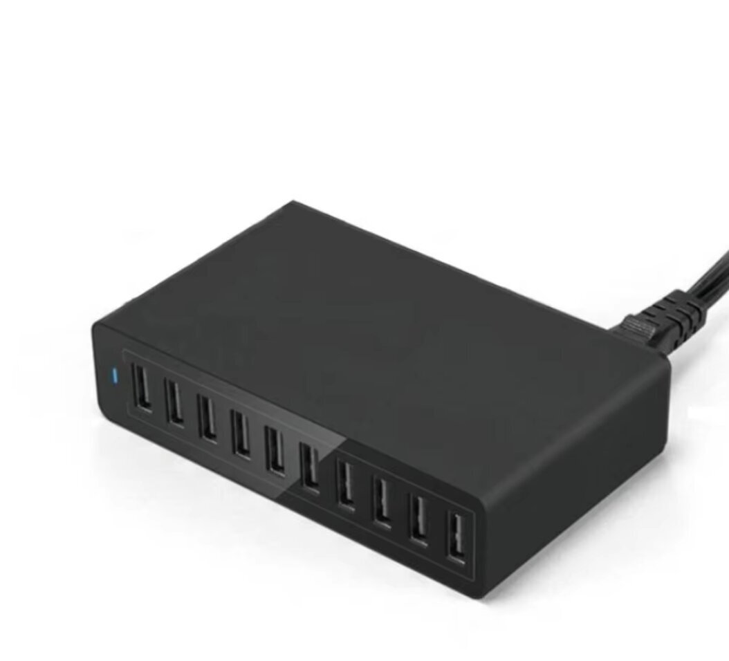 60W 10ports Pikalataus Latausasema Telakaapeli iphone ipad iPod Samsung PC Kindle Multi Charger musta hinta ja tiedot | Puhelimen laturit | hobbyhall.fi