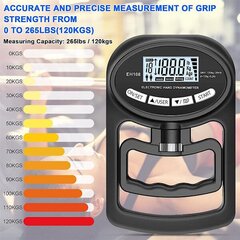 265 Lbs / 120 kg käsi-voimamittari - elektroninen käden puristusvoiman testaaja, musta hinta ja tiedot | Muut urheiluvälineet | hobbyhall.fi