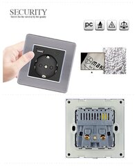 Type-c+USB16A Type 86 French Socket Panel, Kantojen määrä: 2 reikää, USB-porttien lukumäärä: 1, Type-C-porttien lukumäärä: 1, Turvallinen ja kiinteä (lasityylinen, musta) hinta ja tiedot | Kytkimet ja pistorasiat | hobbyhall.fi