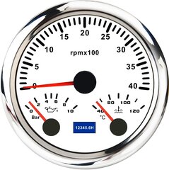 (WS 4000 RPM) 85 mm kierroslukumittarin mittari 0-3000 rpm 4000 rpm 6000 rpm 8000 rpm 3 in 1 mittari Veden lämpötila Öljynpaineen tuntimittari 7 värillinen taustavalo 9-32 V hinta ja tiedot | Moottorin varaosat | hobbyhall.fi