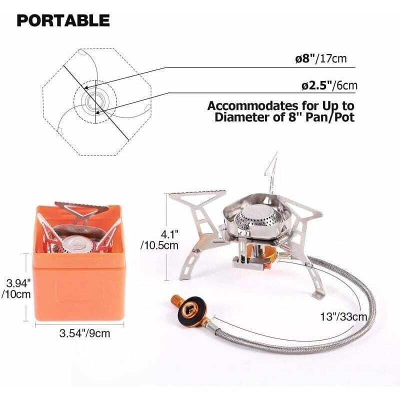 Ulkokäyttöinen kannettava minikaasuliesi ruostumatonta terästä 5,9"*3,35" kaasumatkailuliesi, 6800 W tuulenpitävä ja pietsosytytyksellä retkeilyyn/vaellukseen/piknikille hinta ja tiedot | Grillitarvikkeet ja -välineet | hobbyhall.fi