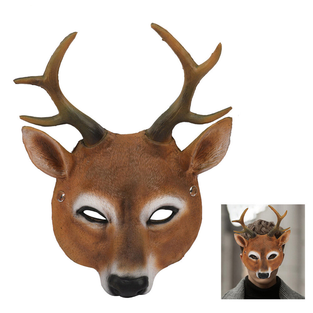 Halloween Christmas Carnival Party PU Foam Animal Deer Mask hinta ja tiedot | Joulukuuset ja kranssit | hobbyhall.fi