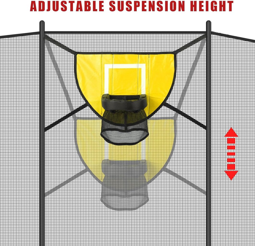 Trampoliinikoripallovannetarvikesarja, jossa on 3 minikoripalloa ja 1 pumppu, vedenpitävät koripallopelitarvikkeet kaikenikäisille (keltainen) hinta ja tiedot | Trampoliinit | hobbyhall.fi