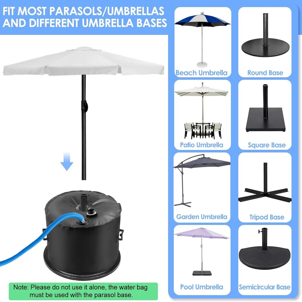 1 kpl aurinkovarjon seisontalaukku, mahtuu 45 kg vettä, 2 kantokahvaa, 1200D polyesteripainolastipussi offset-aurinkovarjolle, halkaisija 8 cm offset-tuki hinta ja tiedot | Muut huonekalutarvikkeet | hobbyhall.fi