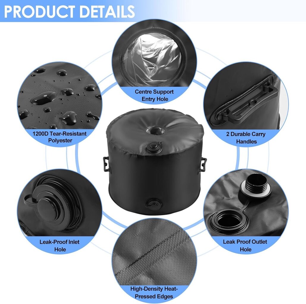 1 kpl aurinkovarjon seisontalaukku, mahtuu 45 kg vettä, 2 kantokahvaa, 1200D polyesteripainolastipussi offset-aurinkovarjolle, halkaisija 8 cm offset-tuki hinta ja tiedot | Muut huonekalutarvikkeet | hobbyhall.fi