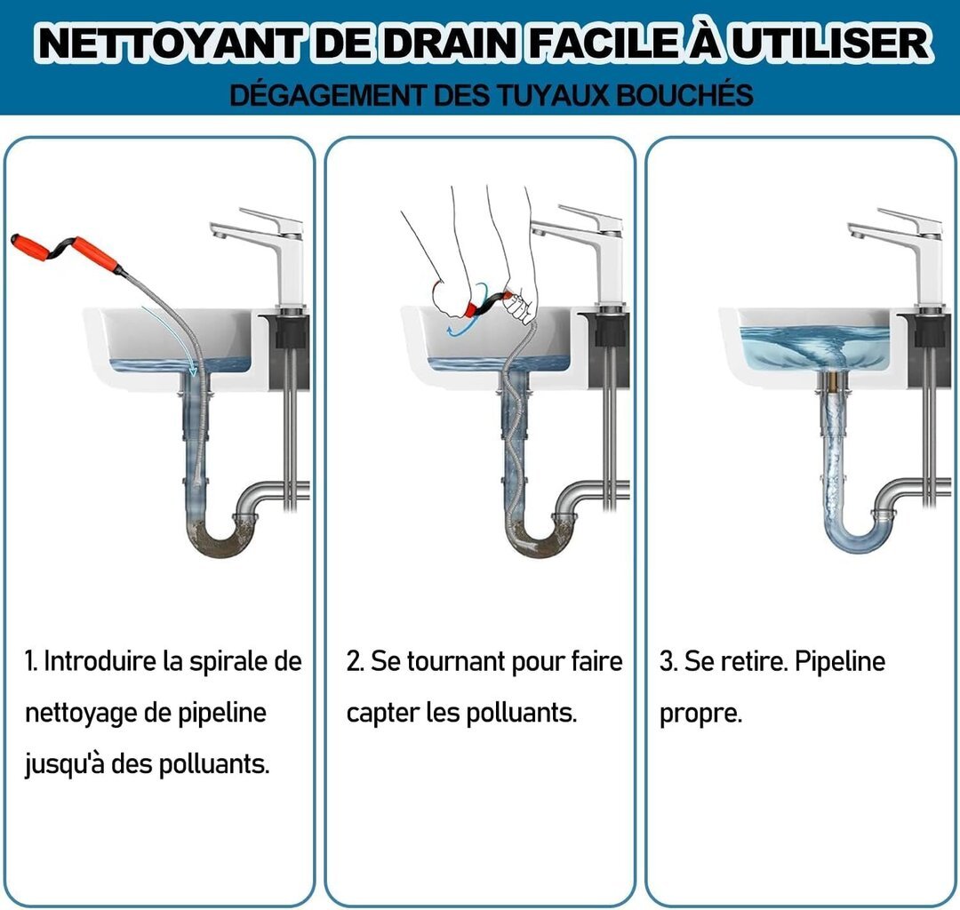 Ferret Pipe Unblocker kammen kanssa Professional Spiral Ferret Pipe Unblocker-Unblocking Probe-Furet WC Unblocker-Feret Pipe Unblocker Altaat Käsityöt hinta ja tiedot | Koteloiden lisätarvikkeet | hobbyhall.fi