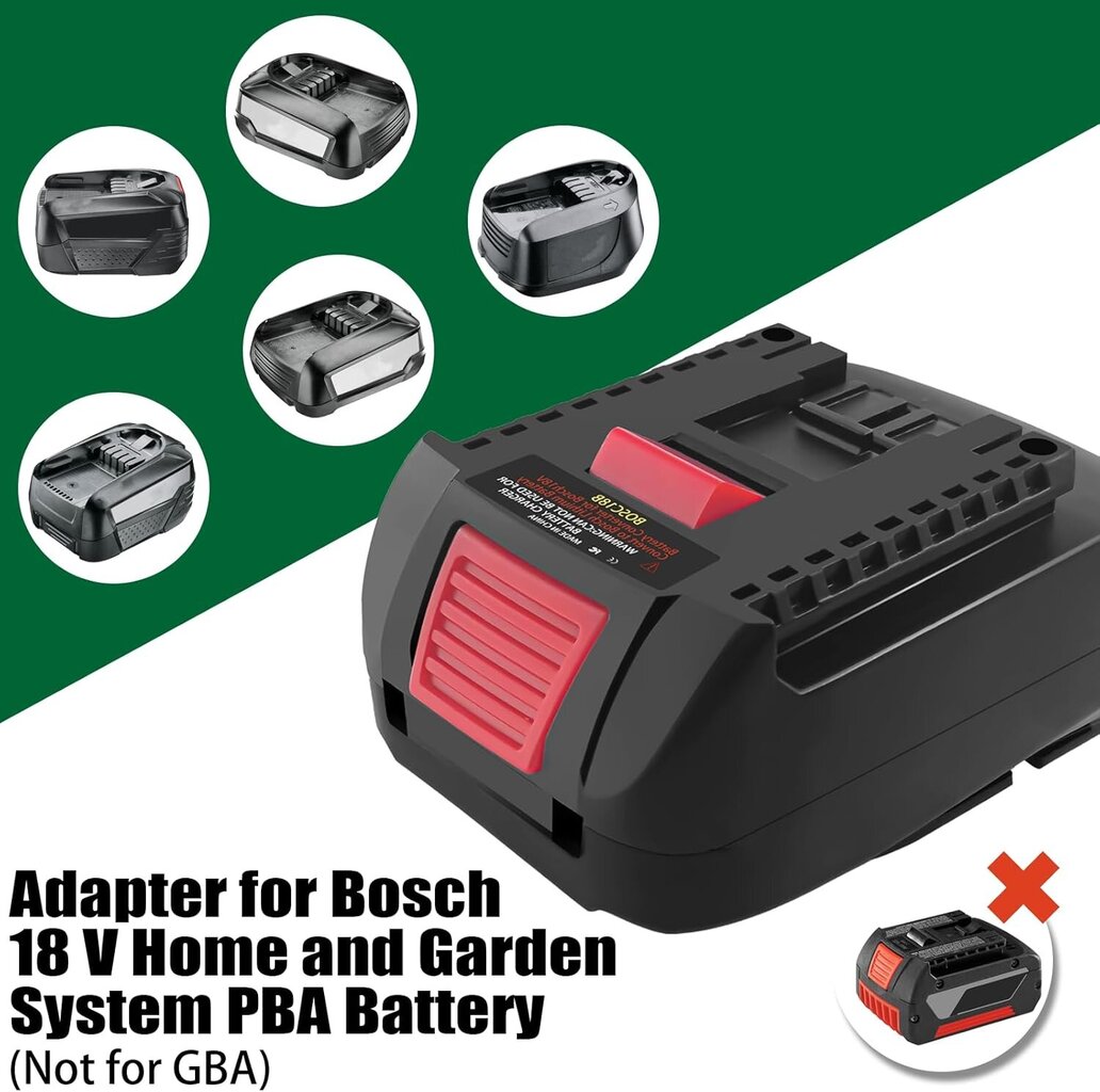 BOSC18B-akkusovitin Bosch 18V PBA Gloria -akuille, muuntaja-akkusovitin Bosch Professional 18V GBA -työkalulle hinta ja tiedot | Paristolaturit | hobbyhall.fi