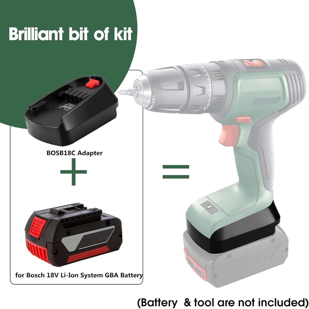 BOSB18C-akkusovitin Bosch Professionalille 18 V järjestelmäakku GBA 18 V akku BAT609 BAT610 BAT618 BAT619 Toimii Bosch 18 V PBA -järjestelmän sähkötyökalussa hinta ja tiedot | Paristolaturit | hobbyhall.fi