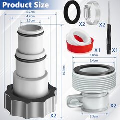Uima-altaan letkusovitin 32 38, Vaihteletkusovitin, Uima-allassovitin, Uima-altaan letkusovitin Uima-altaan lisävarustepumppu, Liitäntä Intex-pumpulle Uima-allasletku Ø 32 38 mm hinta ja tiedot | Uima-allastarvikkeet | hobbyhall.fi