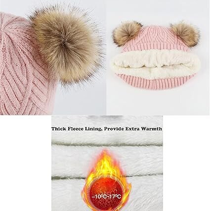 Pack Kids Winter Fleece Lämmin Neulottu Hattu Käsineet Huivi Paksu Fleece Vuorattu Hiihtohattu Pom Pom Kaulalla Lämpimät Rukkaset Pojille Tytöille Purppura kolmiosainen setti hinta ja tiedot | Miesten hatut, huivit ja käsineet | hobbyhall.fi