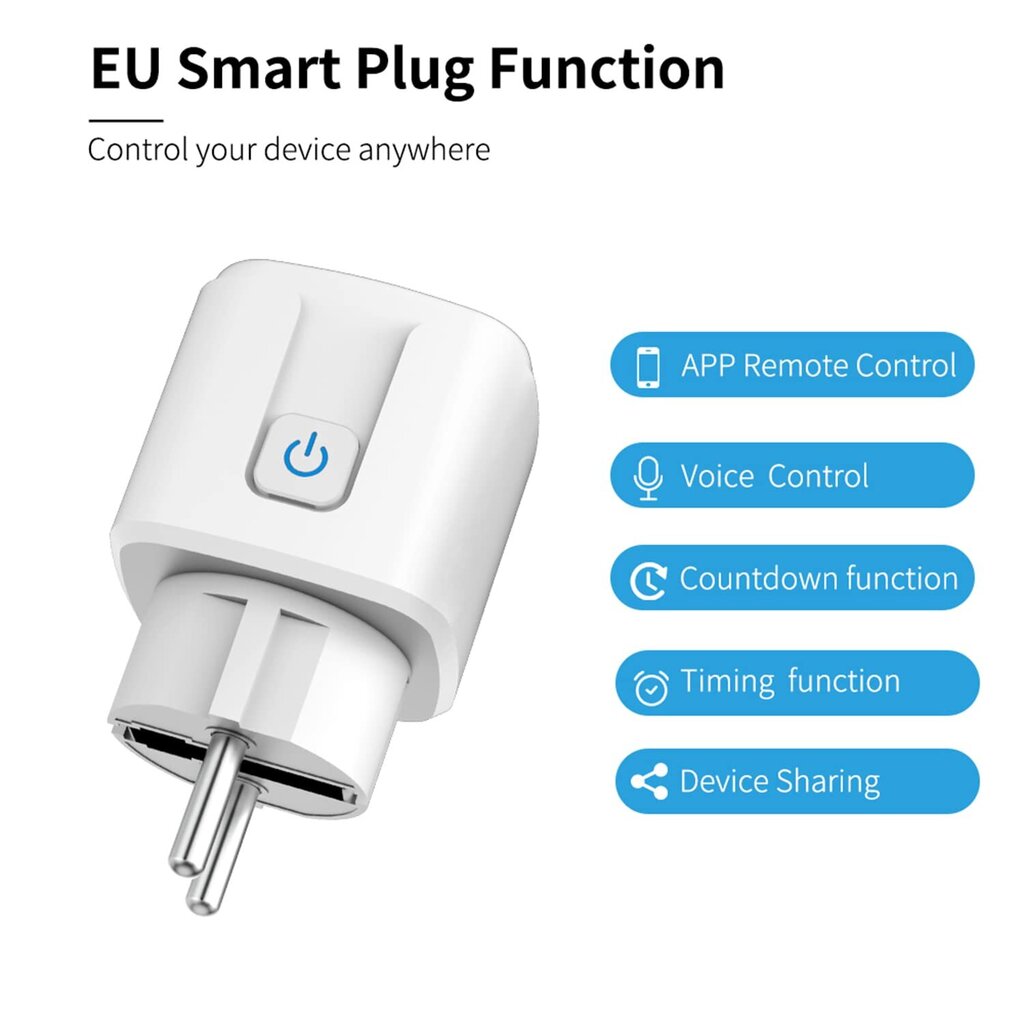 Smart WiFi Socket: 16A WiFi Smart Socket ajastimella ja ajastimella, Energy Monitor Smart Socket Switch toimii Alexan kanssa hinta ja tiedot | Kytkimet ja pistorasiat | hobbyhall.fi