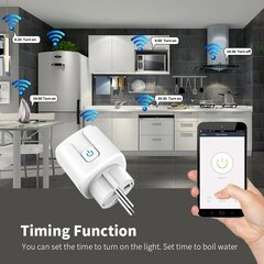 Smart WiFi Socket: 16A WiFi Smart Socket ajastimella ja ajastimella, Energy Monitor Smart Socket Switch toimii Alexan kanssa hinta ja tiedot | Kytkimet ja pistorasiat | hobbyhall.fi