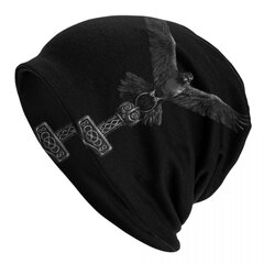 (Pipot-18) Nähdään Valhalla Skull Viking Beanie Cap Unisex Winter Bonnet Neulehatut Outdoor Norse Warrior Skullies Pipot Hatut hinta ja tiedot | Naisten päähineet | hobbyhall.fi