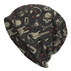 (Beanies Hat-5)Power Of Rock N Roll Pipo Lippalakki Unisex Talvi Lämmin Bonnet Femme Neulotut Hatut Ulkoilu Ski Heavy Metal Music Skullies Pipot Lippikset hinta ja tiedot | Naisten päähineet | hobbyhall.fi