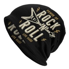 (Beanies Hat-1)Power Of Rock N Roll Pipo Lippalakki Unisex Talvi Lämmin Bonnet Femme Neulotut Hatut Ulkoilu Ski Heavy Metal Music Skullies Pipot Lippikset hinta ja tiedot | Naisten päähineet | hobbyhall.fi